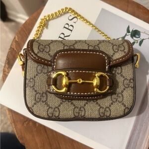 inspired Mini Bag in Brown and Gold